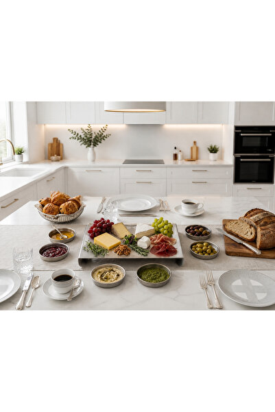SHG HOME "Paslanmaz Çelik Gurme Sunum Seti / Peynir Tabağı 20x30x5 cm -2 Adet...