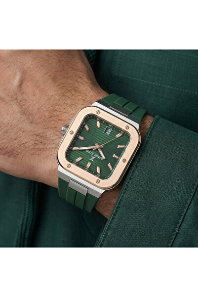 Daniel Klein Premium Dark Green Silicone Band Watch for Men DK.1.14143-4