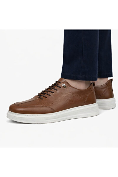 ÇBN SHOES Men's Tan Genuine Leather Elastic Casual Shoes Light Sole Orthopedi...