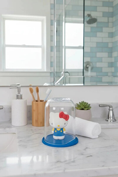 SANRIO Lisanslı Hello Kitty Banyo Bardak Seti – Hijyenik Kapaklı Estetik Tasa...