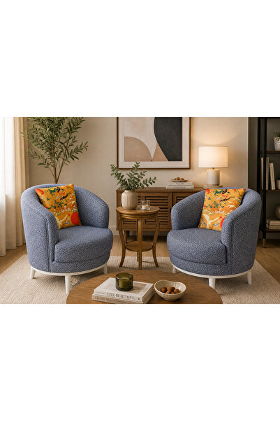 Home 2 Adet Tekli Berjer Koltuk | Modern Şık İkili Salon Koltuğu Seti