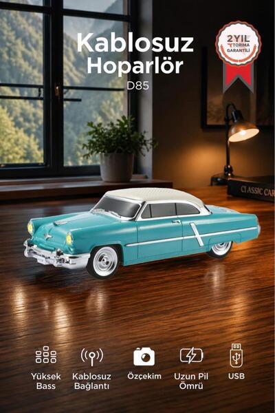 Torima Bluetooth Hoparlör Retro Klasik Araba Tasarımlı 10W FM USB Speaker D85...