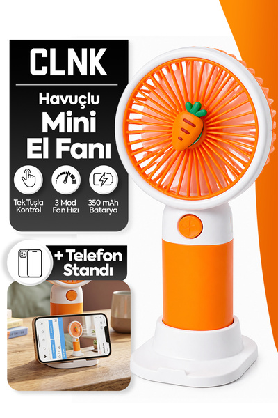 CLNK Havuç Tasarım 3 Kademeli Sessiz Mini El Masa Fan Vantilatör Turbo Üfleme...