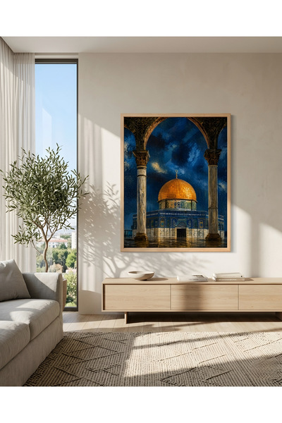 SUKUNART Kubbetüs Sahra Tablo | İslami Mimari Duvar Dekoru | Kudüs Temalı Kan...