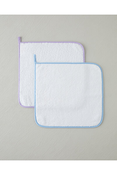 English Home Fluffy Cloud Pamuk 2'li Kurulama Bezi 30x30 cm Mavi-Lila