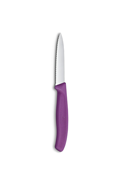 Victorinox 6.7635.C1 Swiss Classic Paslanmaz Çelik Tırtıklı Soyma Bıçak 8 cm Mor