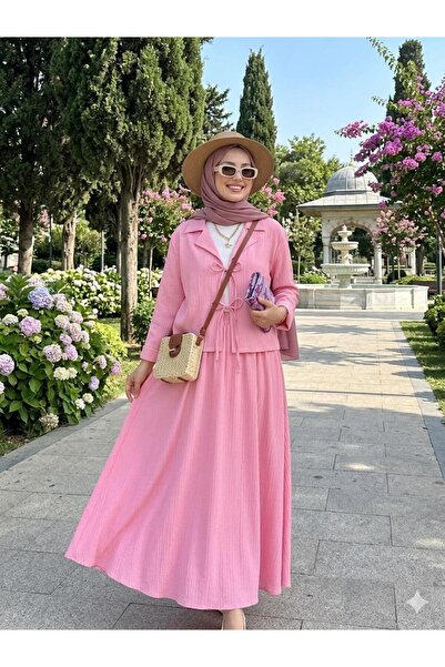 YEDİLALE MERVE ETEK CEKET İKİLİ TAKIM [ krınkıl kumaş]