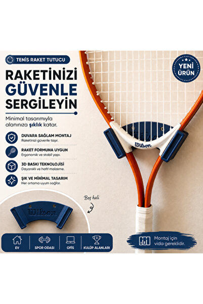 3B Duvara Monte Çok Amaçlı Raket Tutacak & Askı Aparatı – 3D Baskı