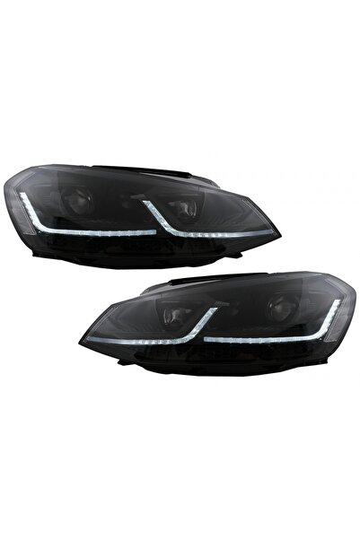 tuningset Faruri LED compatibile cu VW Golf 7 VII 2012-2017 Negru Facelift G7...