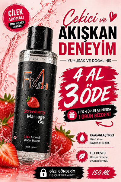 FixCla Çilek Aromalı Kayganlaştırıcı Jel 150 ml – Su Bazlı, Tatlı Koku, Uzun ...