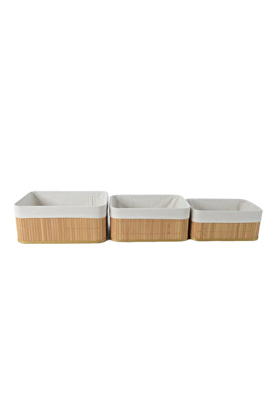 KOÇTAŞ İçi Kumaş Bambu Sepet Set