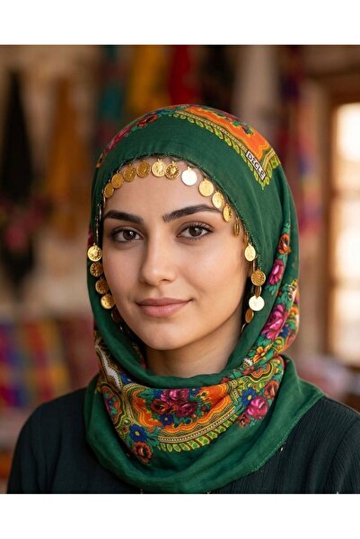 Azpoy YÖRESEL PULLU HAMAVİ EŞARP