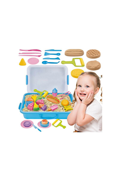 woopie Nisip kinetic 1200g set dulciuri în valiză – 6 culori, forme prăjituri...