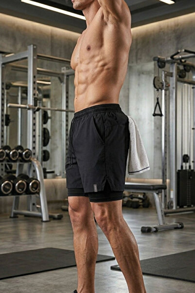 GHASSY CO Erkek Running Hızlı Kuruma Micropoly Antrenman Halısaha Fitness Kısa Taytlı Outdoor Şort