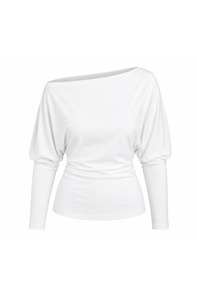 Serpirella Butik Bluză cu decolteu în formă de barcă, cu umăr dezactivat