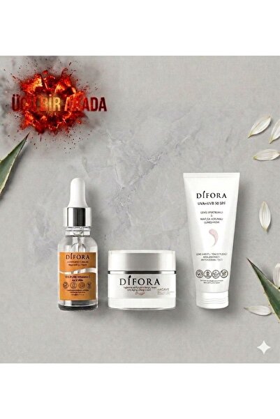 Difora C Vitamini Serumu&Yaşlanma Karşıtı Nemlendirici&Güneş Kremi