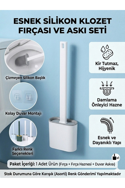 HopeWay Home Set de perii flexibile din silicon pentru toaletă - Perie igieni...