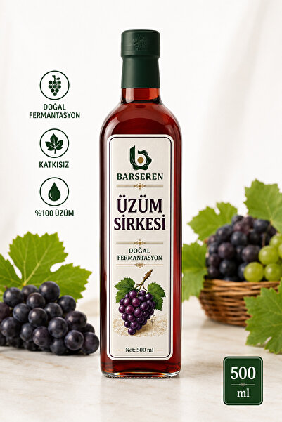 Barseren Üzüm Sirkesi 500 ml | Doğal Fermantasyon | Katkısız