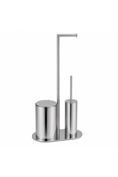 SYSTEM BANYO AKSESUARLARI Banyo 3'lü Hareketli Wc Set Krom 71x33x21 cm