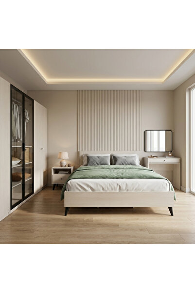 Highpoint High Point Bed with Elegant Design, Length185Cmx Width225Cm, Cream ...