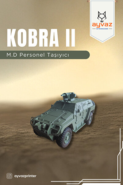 ayvazprinter KOBRA II 1/35 Ölçek, 7,1x18x6,3 cm Boyutlu, Hareketli Teker Sist...
