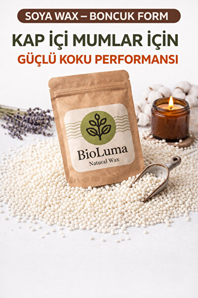 hk BioLuma Premium Soya Wax - Kap İçi Mumlar İçin Boncuk Form - Güçlü Koku Pe...