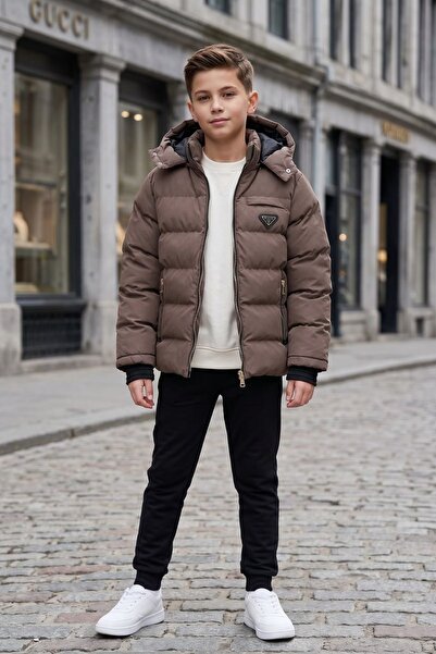 Zaziko Kids Nova Fabric Hooded Boys' Winter Coat Km2509