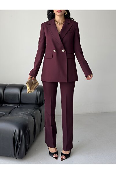 MRTGİYİMİSTANBUL Premium Kadın Oversize Blazer İkili Takım