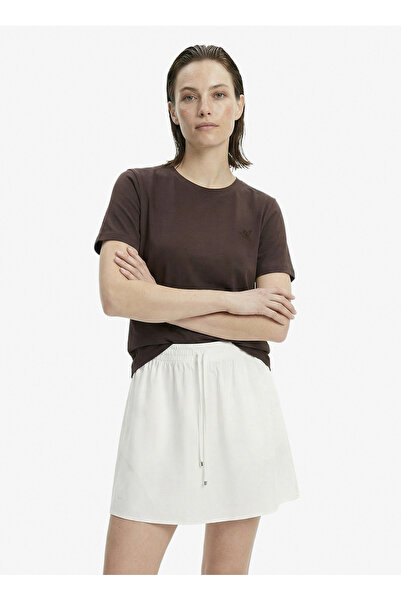 Fabrika Kahverengi Kadın Regular Fit T-Shirt TENGIZ-Y