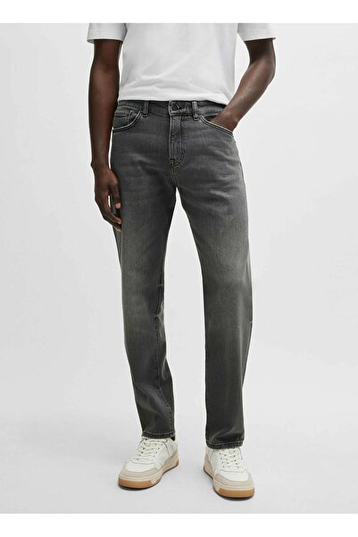 BOSS Gri Erkek Regular Fit Desenli Denim Pantolon RE.MAINE BO