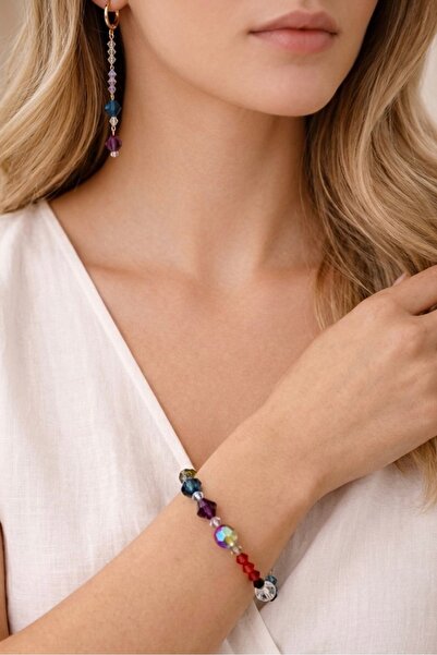 Camellie KY Jewels Spring Gems Sparkle | Renkli Premium Kristal Altın Kaplama...