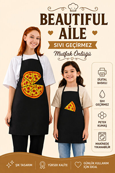 sevilya Beautiful Aile Liquid-Proof Waterproof Kitchen Apron Adult and Childr...