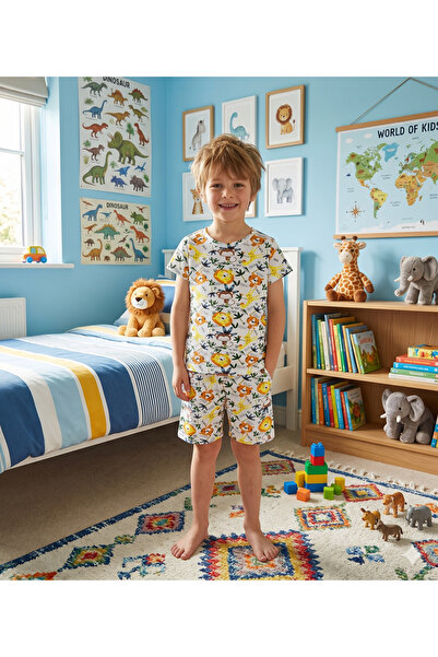 elmas kids Dečački set od 100% pamuk delova Safari Sa deznom beli kratki ruka...