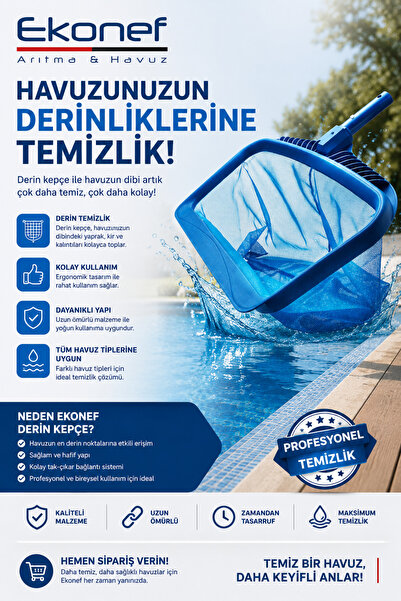 Ekonef Havuz Kepçesi Derin Dip Lüx