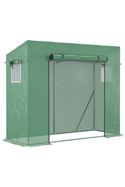 OEM Seră Re-Bloom cu ferestre laterale și copertină, PE/oțel, verde, 200 x 77...