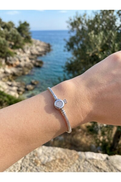 My Story Charm Uyumlu Taç Figürlü Gümüş Charm Bileklik