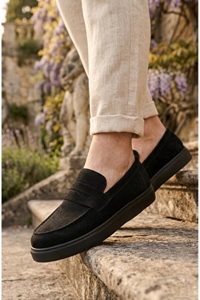 BOA Ba0580 Laceless Belted High Suede Black Sole Men's Shoes