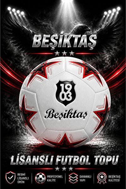 CANSPORT BEŞİKTAŞ LİSANSLI PREMİUM ORJİNAL FUTBOL TOPU YENİ SEZON 430 GR 5 NO...