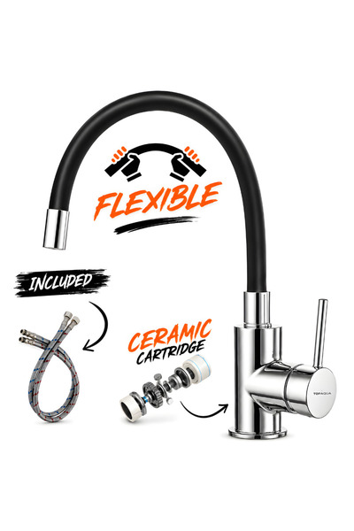 topaqua Flexy+ Kitchen Sink Faucet, Black
