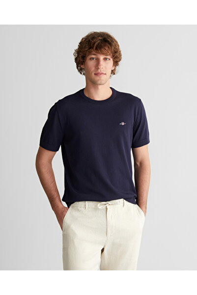 Gant Erkek Lacivert Regular Fit Bisiklet Yaka Kısa Kollu T-Shirt