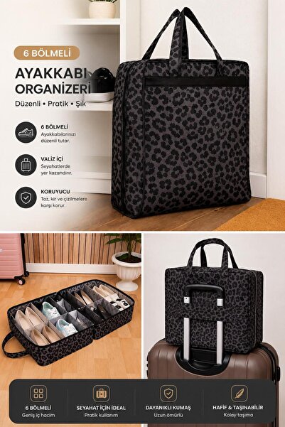 MorBebe Premium Ayakkabı Hurcu 6 Bölmeli Ayakkabı Organizer Valiz İçi Seyahat...