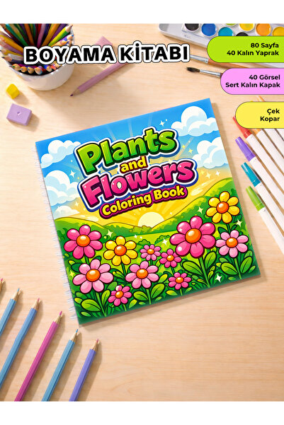 metafortoys Plants And Flower Boyama Kitabı Cozy Book – 21x20 cm I 40 Görsel ...