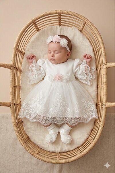 PARK BEBE kız bebek 0/3-3/6 AY ORKİDE MEVLÜTLÜK SET dantel detaylı
