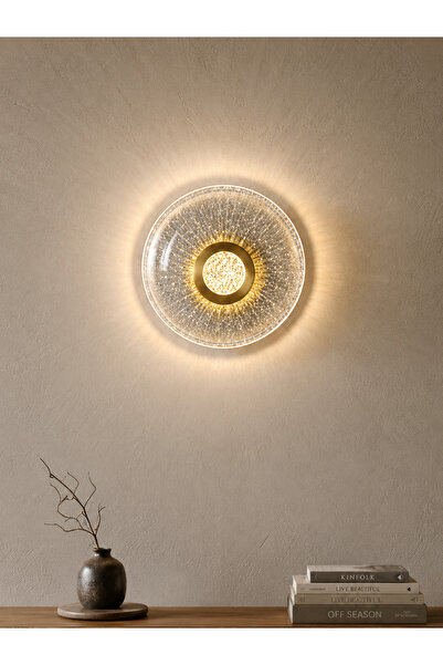 bella lighting Lüks Modern Irıs 3 Renk Led Aplik Sarı Gold Duvar Lambası Elek...