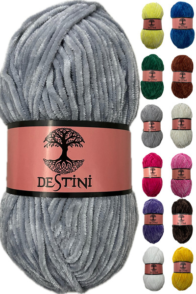 destini İnce Kadife İp 100 gr 200 Metre Amigurumi El Örgü İpi Ceket Yelek Bat...
