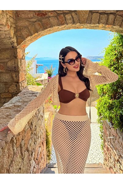 TOFAN TRİKO Mari̇na Model Tri̇ko Beach Suit