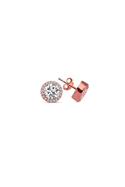 SUNSHINE 925 Ayar Gümüş 5mm Zirkon Taşlı Trend Küpe SKU2108