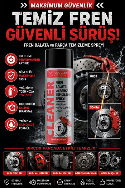 Vivaldi Endüstriyel Fren Balata ve Parça Temizleme Spreyi 500 ml