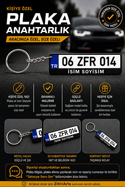 Universal Kişiye Özel İsimli Plaka Anahtarlık