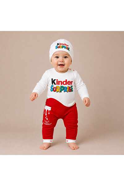 Aa Bebek Kinder Surprise Unisex Şapkalı Tulum 2'li Takım